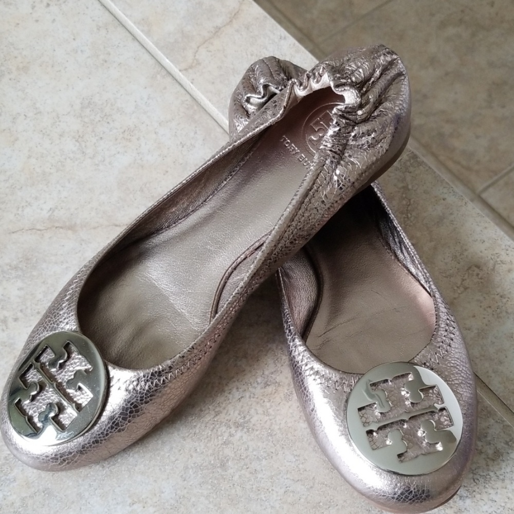 Tory Burch Reva Flats Silver Luna / Pewter